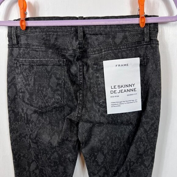 FRAME - Le Skinny Jeans De Jeanne Tonal Python. Size 29 - Picture 9 of 10